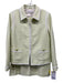 Worth Size 12/14 Lime Green & Beige Cotton & Acrylic Tweed Piping Skirt Set Lime Green & Beige / 12/14