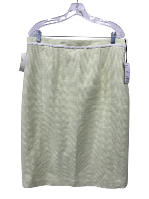 Worth Size 12/14 Lime Green & Beige Cotton & Acrylic Tweed Piping Skirt Set Lime Green & Beige / 12/14
