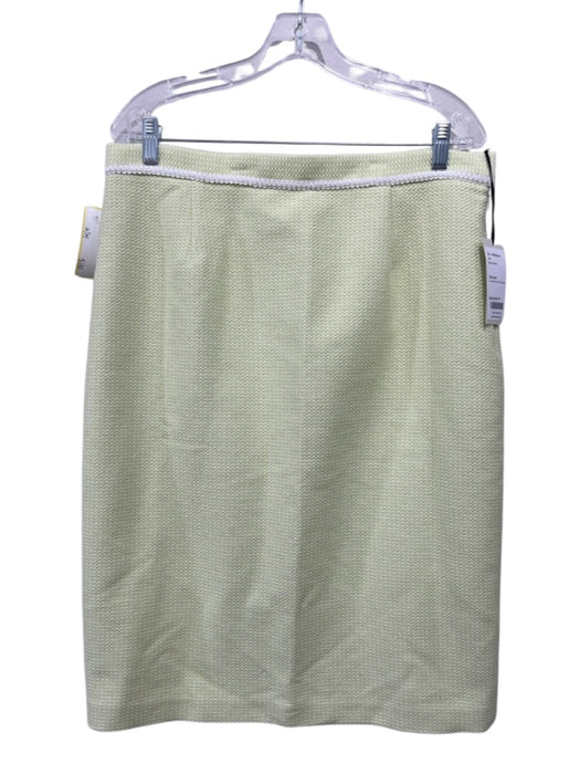 Worth Size 12/14 Lime Green & Beige Cotton & Acrylic Tweed Piping Skirt Set Lime Green & Beige / 12/14