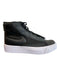 Nike Shoe Size 6.5 Black Leather High Top lace up White Sole Sneaker Shoes Black / 6.5