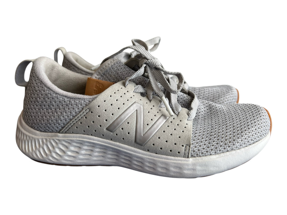 New Balance Shoe Size 6 Light Gray Knit Low Top lace up Round Toe Sneaker Shoes Light Gray / 6