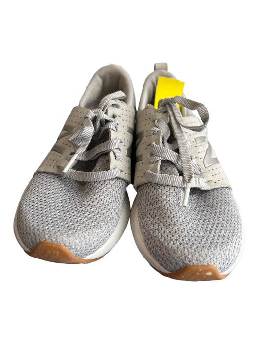 New Balance Shoe Size 6 Light Gray Knit Low Top lace up Round Toe Sneaker Shoes Light Gray / 6