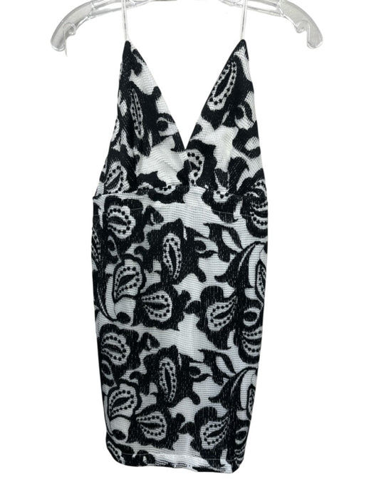 Maeve by ANTHROPOLGIE Size 6 Black & White Polyester Blend Spaghetti Strap Dress Black & White / 6
