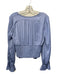 By Anthropologie Size Medium Light Blue Polyester Long Sleeve Button Front Top Light Blue / Medium