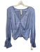 By Anthropologie Size Medium Light Blue Polyester Long Sleeve Button Front Top Light Blue / Medium