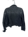 Free People Size S Black Cotton Long Sleeve Cropped Denim Jacket Black / S