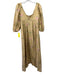 Rebecca Taylor Size 0 Beige & Multi Cotton Blend 3/4 Balloon Sleeve Dress Beige & Multi / 0