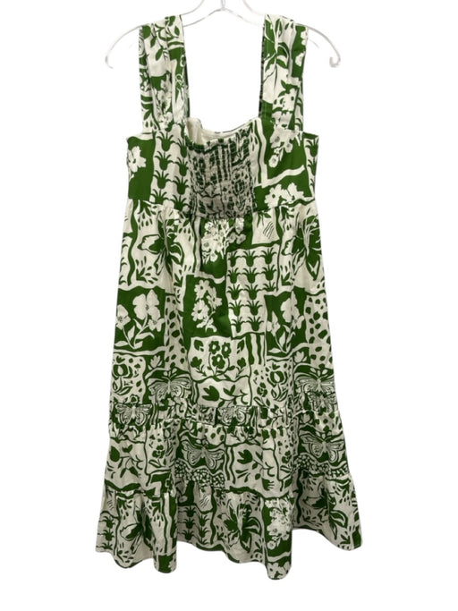 CROSBY by Mollie Burch Size S Green & Cream Cotton Sleeveless Floral Maxi Dress Green & Cream / S