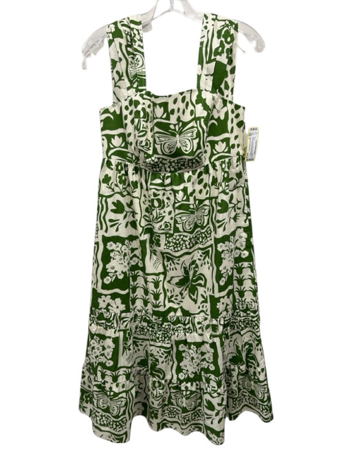 CROSBY by Mollie Burch Size S Green & Cream Cotton Sleeveless Floral Maxi Dress Green & Cream / S