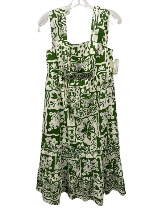 CROSBY by Mollie Burch Size S Green & Cream Cotton Sleeveless Floral Maxi Dress Green & Cream / S