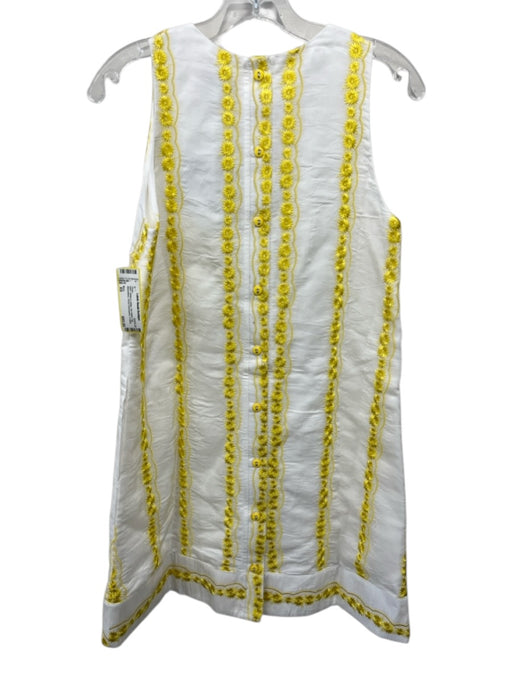 Buru Size XS White & yellow No Fabric Tag Sleeveless Floral Embroidery Dress White & yellow / XS