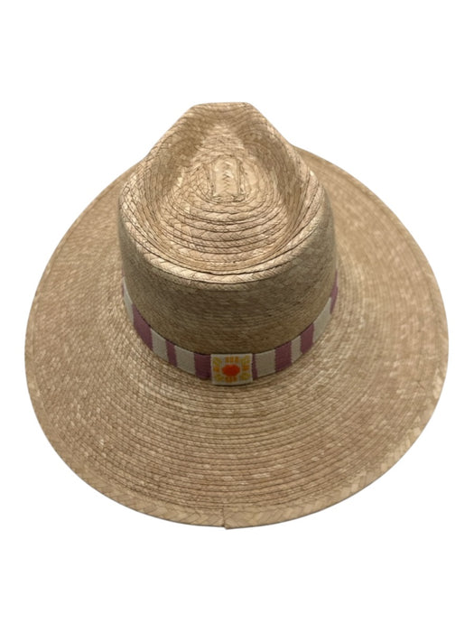 Sunshine Tienda Beige & Multi Straw Woven Tear Drop Band Sun Hat Hat Beige & Multi / XS/S