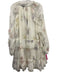 Beulahstyle Size M White & Multi Cotton Blend Sheer Overlay Floral Dress White & Multi / M