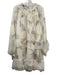 Beulahstyle Size M White & Multi Cotton Blend Sheer Overlay Floral Dress White & Multi / M