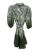 Christy Lynn Size XS Blue & Green Linen & Silk Abstract Print Gradient Dress Blue & Green / XS