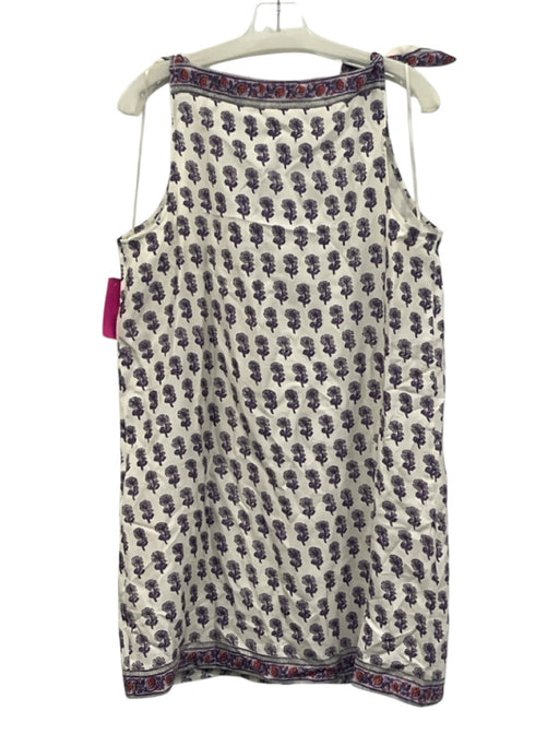 J. Crew Size M White, Purple & Pink Viscose Sleeveless High Neck Dress White, Purple & Pink / M