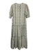 Hill House Size S White, Green & Orange Cotton Floral Stripe Button Front Dress White, Green & Orange / S
