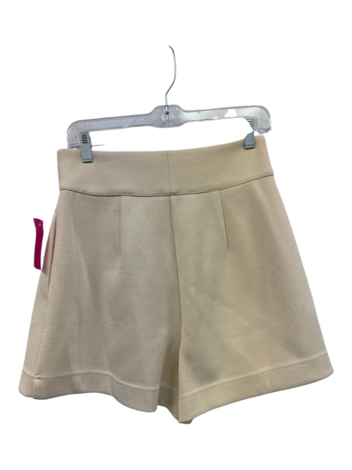 Emily McCarthy Size S Cream Beige Polyester Knit Front Pleat A line Shorts Cream Beige / S