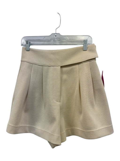 Emily McCarthy Size S Cream Beige Polyester Knit Front Pleat A line Shorts Cream Beige / S
