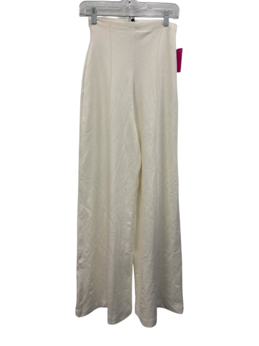 Ripley Rader Size 3 Cream White Viscose Blend Elastic Waistband Wide Leg Pants Cream White / 3
