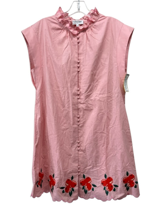 CROSBY by Mollie Burch Size XS Light Pink Cotton Embroidered Fruit Dress Light Pink / XS