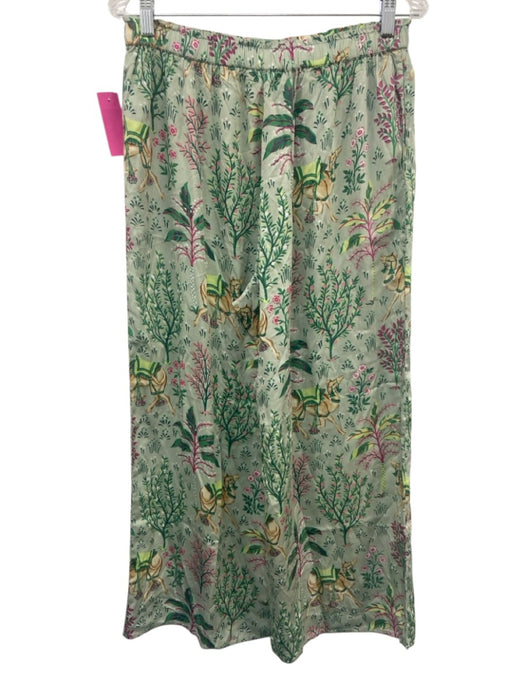 Printfresh Size M Green & Multi Viscose Elastic Waistband Flora & Fauna Pant Set Green & Multi / M