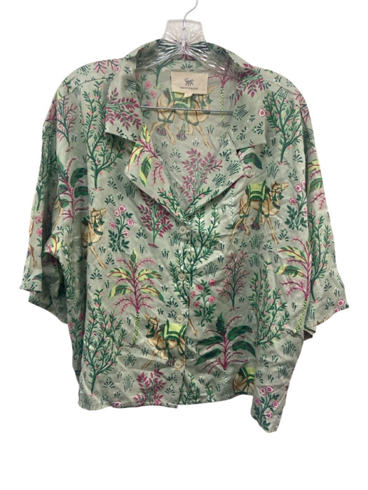 Printfresh Size M Green & Multi Viscose Elastic Waistband Flora & Fauna Pant Set Green & Multi / M