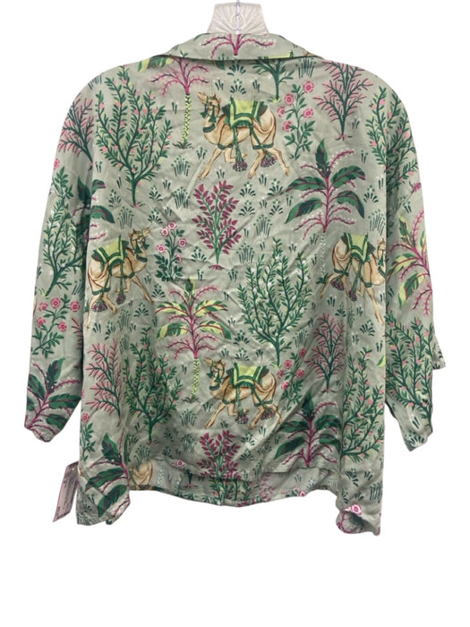 Printfresh Size M Green & Multi Viscose Elastic Waistband Flora & Fauna Pant Set Green & Multi / M