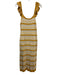 Ramy Brook Size S/M White, Yellow & Gold Cotton Blend Metallic Thread Dress Set White, Yellow & Gold / S/M