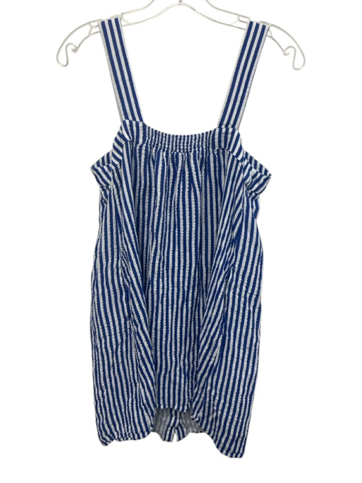 Lake Size M Blue & White Cotton & Modal Gauze Stripe Button Down Dress Blue & White / M