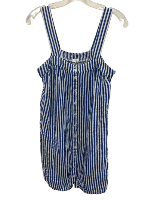 Lake Size M Blue & White Cotton & Modal Gauze Stripe Button Down Dress Blue & White / M