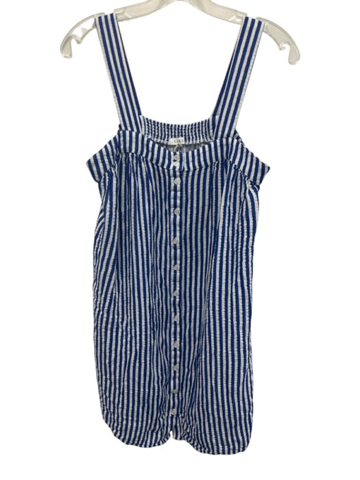 Lake Size M Blue & White Cotton & Modal Gauze Stripe Button Down Dress Blue & White / M