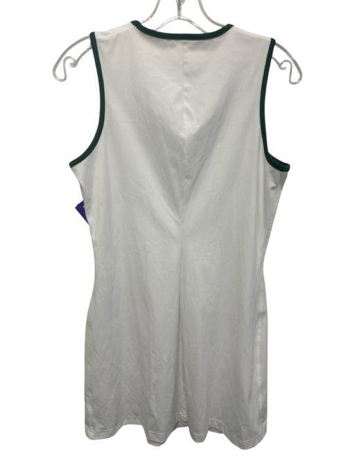 Tuckernuck Size S White & Green Nylon Blend Contrast Piping V Neck pocket Dress White & Green / S