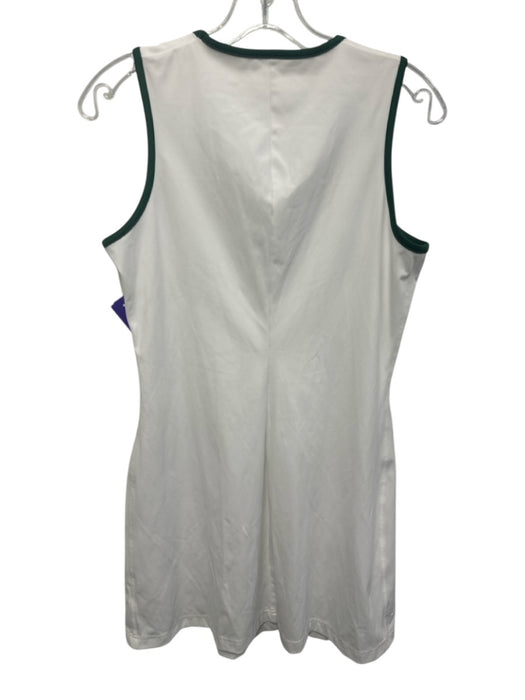 Tuckernuck Size S White & Green Nylon Blend Contrast Piping V Neck pocket Dress White & Green / S