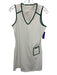 Tuckernuck Size S White & Green Nylon Blend Contrast Piping V Neck pocket Dress White & Green / S