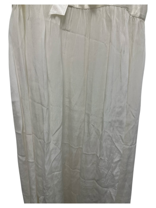 Loveshackfancy Size S Cream White Viscose Lace Ribbon Square Neck Maxi Dress Cream White / S