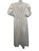 Hunter Bell Size 2 White Cotton Gathered U Neck Short Puff Sleeve Maxi Dress White / 2