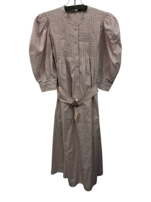 Hunter Bell Size S Pale Lilac Cotton Quarter Button Pintuck Half Sleeve Dress Pale Lilac / S