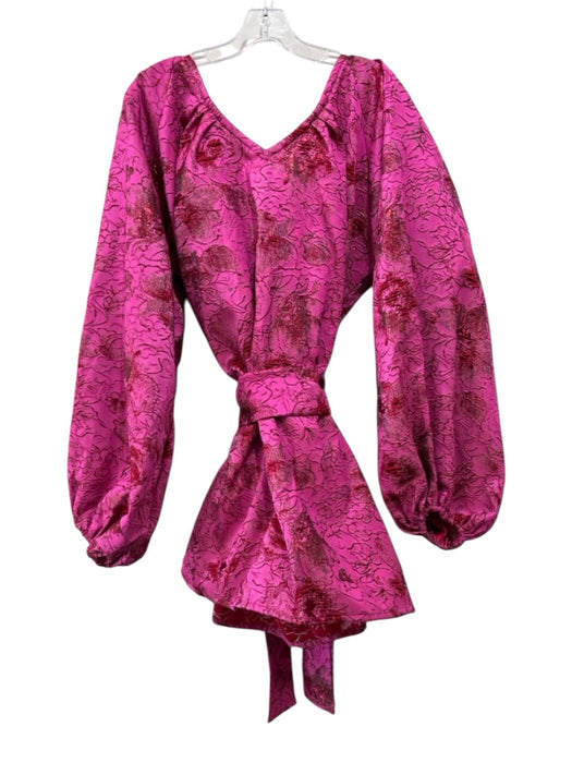 Tela Mercantile Size One Size Pink & Red Polyester Metallic Thread Dress Pink & Red / One Size