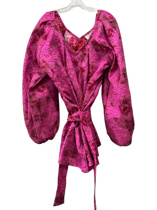 Tela Mercantile Size One Size Pink & Red Polyester Metallic Thread Dress Pink & Red / One Size