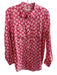 Boden Size 4 Coral & White Linen Long Sleeve Button Down Collared Top Coral & White / 4