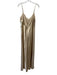 Birdy Grey Size M Gold Polyester Satin Spaghetti Strap Front Slit Gown Gold / M