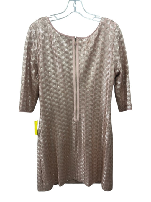 Etcetera Size 4 Pink Polyester Sequined Circle Design Half Sleeve Back Zip Dress Pink / 4