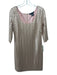 Etcetera Size 4 Pink Polyester Sequined Circle Design Half Sleeve Back Zip Dress Pink / 4