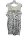 Trina Turk Size 8 White & Beige Cotton & Polyester Floral Embroidered Dress White & Beige / 8