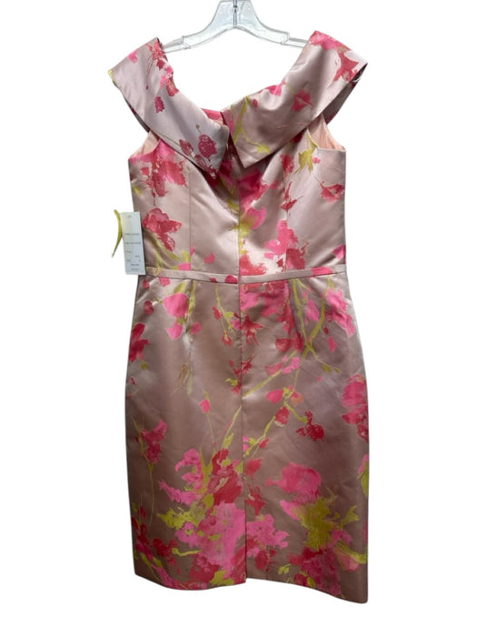 Teri Jon Size 10 Pink, Green, Red Polyester Halter Floral Embroidery Dress Pink, Green, Red / 10