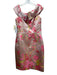 Teri Jon Size 10 Pink, Green, Red Polyester Halter Floral Embroidery Dress Pink, Green, Red / 10