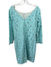 Diane Von Furstenberg Size 12 Blue & White Nylon Floral Embroidered Dress Blue & White / 12