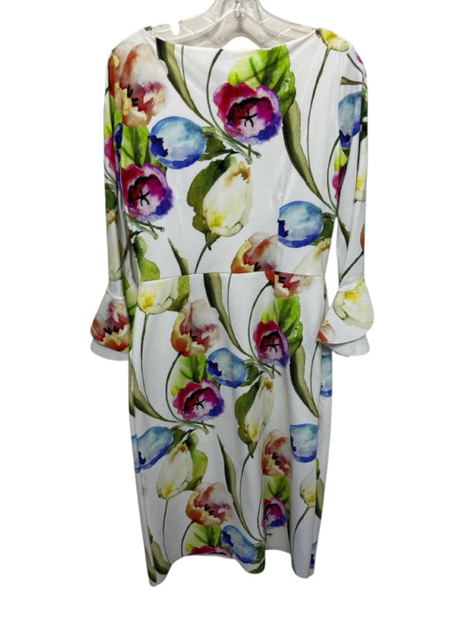 Chiara Boni Size 48 Blue, Green, Multi Polyamide & Elastane Floral Print Dress Blue, Green, Multi / 48
