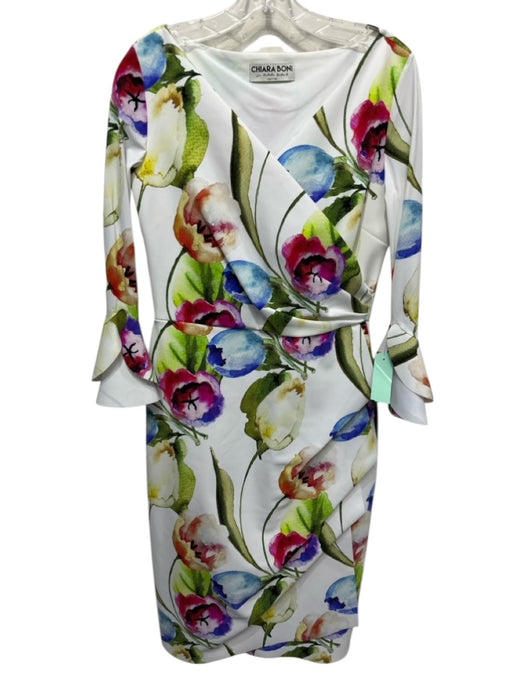 Chiara Boni Size 48 Blue, Green, Multi Polyamide & Elastane Floral Print Dress Blue, Green, Multi / 48